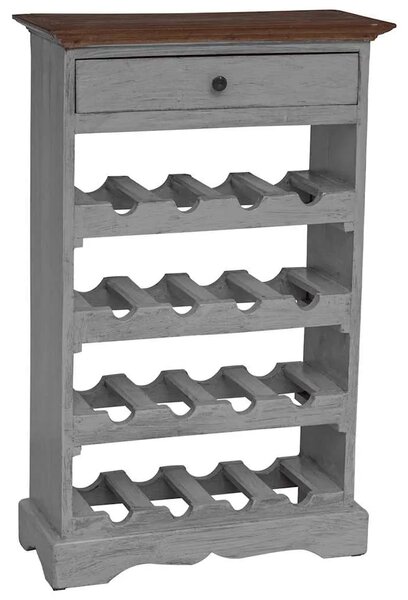 Stalak za vino od masivnog drva mahagonija 55 x 23 x 85 cm - Smeđa i bijela 1 1 1