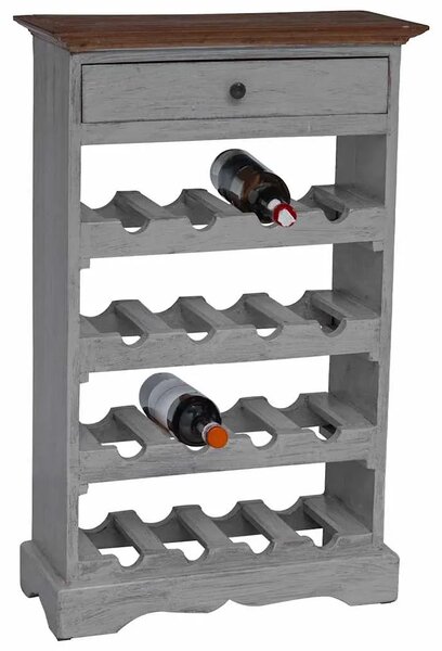 Stalak za vino od masivnog drva mahagonija 55 x 23 x 85 cm - Smeđa i bijela 1 1 1