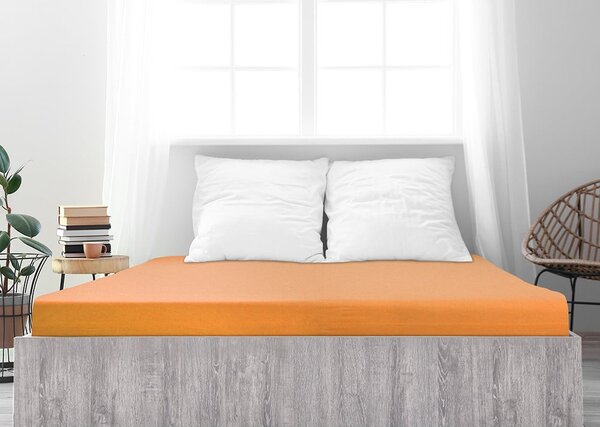 Plahta s gumom u boji lososa 200x200 cm – B.E.S