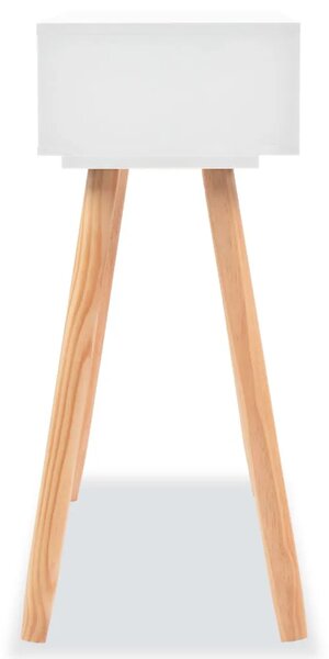 Konzolni Stol od Masivne Borovine 80x30x72 cm Bijeli - Bijela 1 Bijela