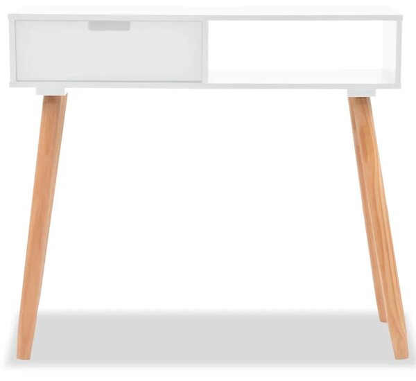 Konzolni Stol od Masivne Borovine 80x30x72 cm Bijeli - Bijela 1 Bijela