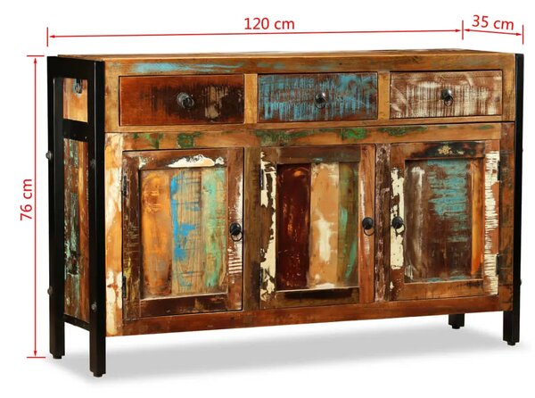 Komoda Masivno Obnovljeno Drvo 120x35x76 cm - 1 masivno obnovljeno drvo Masivno obnovljeno drvo