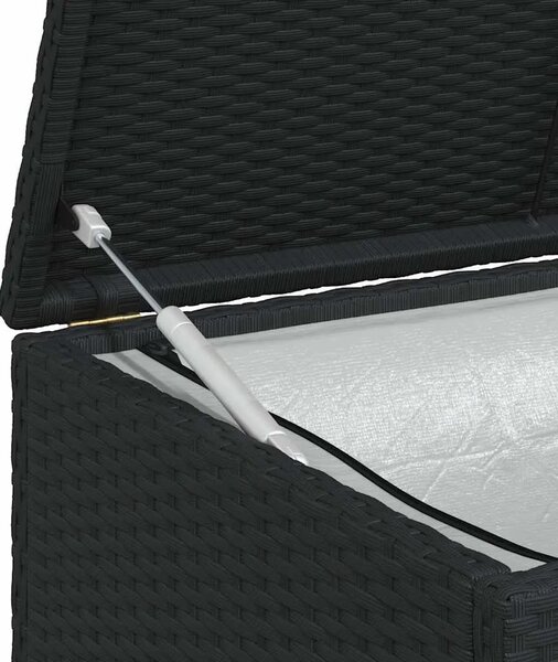 Vrtna kutija za pohranu crna 120 x 50 x 60 cm od poliratana - Crna Crna