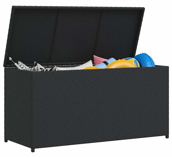 Vrtna kutija za pohranu crna 120 x 50 x 60 cm od poliratana - Crna Crna