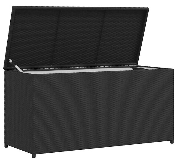 Vrtna kutija za pohranu crna 120 x 50 x 60 cm od poliratana - Crna Crna