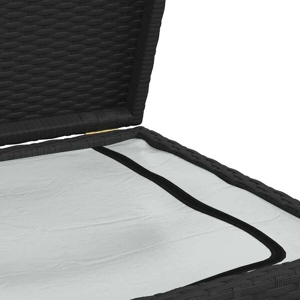 Vrtna kutija za pohranu crna 120 x 50 x 60 cm od poliratana - Crna Crna