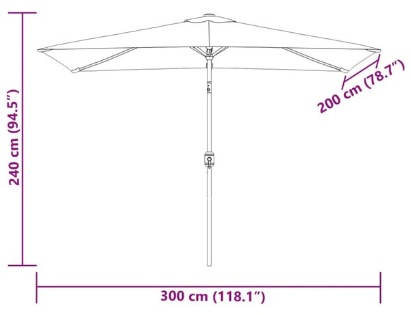 Suncobran 200 x 300 cm pješčano bijeli pravokutni - Bijela 1 Bijela