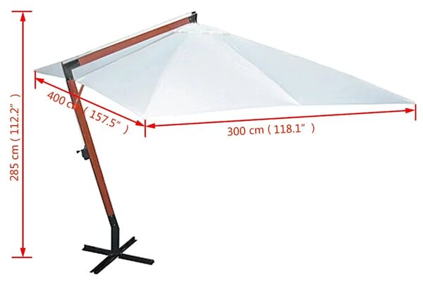 Suncobran 300 x 400 cm bijeli - Bijela Bijela
