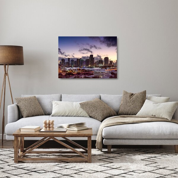 Staklena slika metropole s neboderima (70x50 cm)