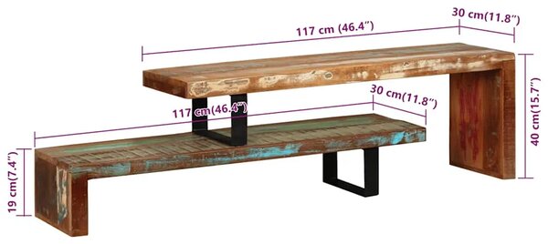 TV stalak od masivnog obnovljenog drva - 1 masivno obnovljeno drvo Masivno obnovljeno drvo