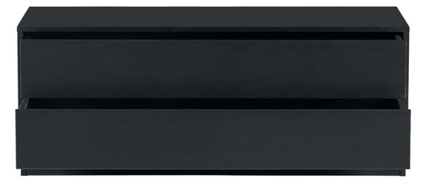 Crna modularna TV komoda od masivnog bora 100x40 cm Finca – WOOOD