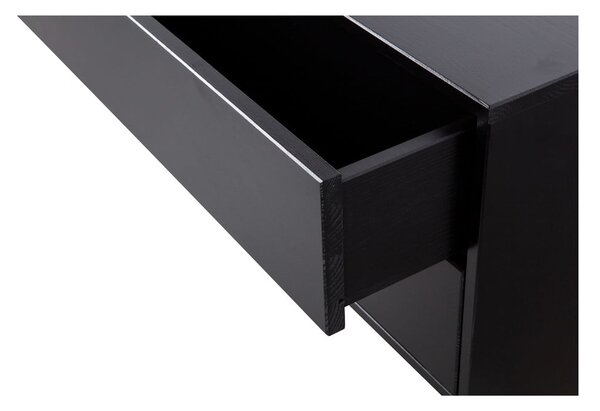 Crna modularna TV komoda od masivnog bora 100x40 cm Finca – WOOOD
