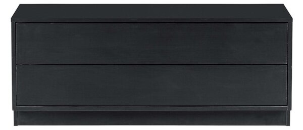 Crna modularna TV komoda od masivnog bora 100x40 cm Finca – WOOOD
