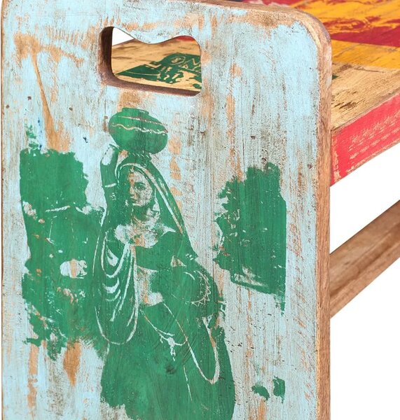 Klupa od masivnog obnovljenog drva 100 x 30 x 50 cm