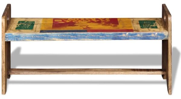 Klupa od masivnog obnovljenog drva 100 x 30 x 50 cm