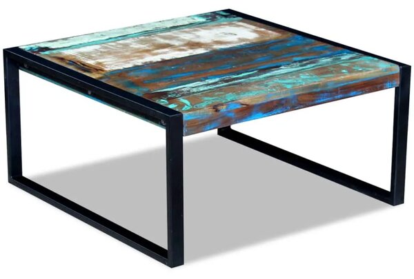 Stolić za kavu od masivnog obnovljenog drva 80 x 80 x 40 cm