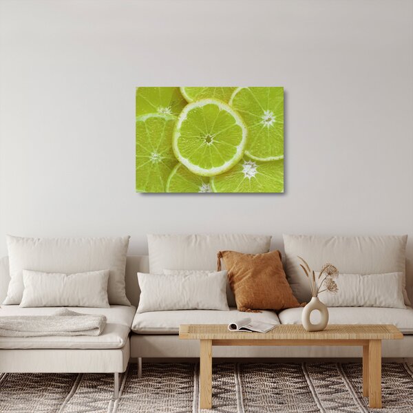 Staklena slika - razrezani limun (70x50 cm)
