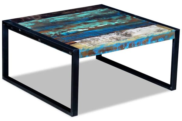 Stolić za kavu od masivnog obnovljenog drva 80 x 80 x 40 cm