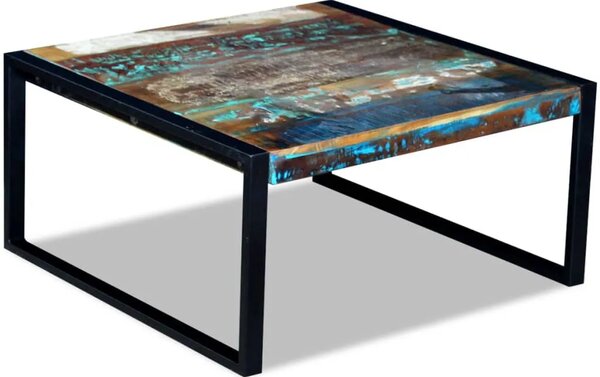 Stolić za kavu od masivnog obnovljenog drva 80 x 80 x 40 cm