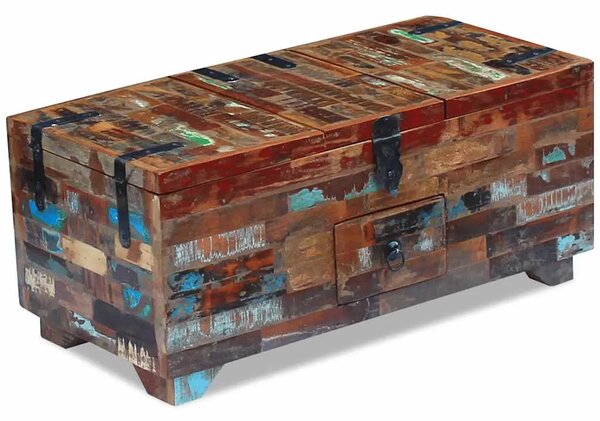 Stolić za kavu / škrinja masivno obnovljeno drvo 80x40x35 cm - Šareni 1 Šareni
