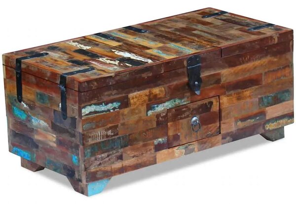 Stolić za kavu / škrinja masivno obnovljeno drvo 80x40x35 cm - Šareni 1 Šareni