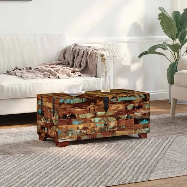 Stolić za kavu / škrinja masivno obnovljeno drvo 80x40x35 cm - Šareni 1 Šareni