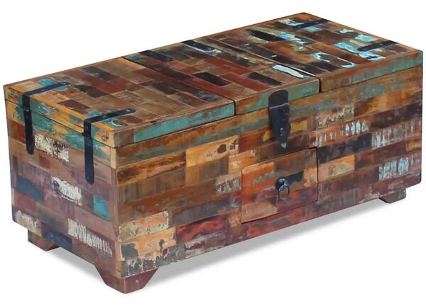 Stolić za kavu / škrinja masivno obnovljeno drvo 80x40x35 cm - Šareni 1 Šareni