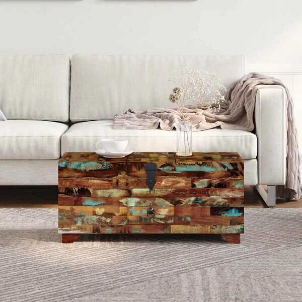 Stolić za kavu / škrinja masivno obnovljeno drvo 80x40x35 cm - Šareni 1 Šareni
