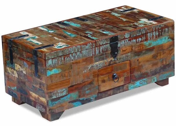 Stolić za kavu / škrinja masivno obnovljeno drvo 80x40x35 cm - Šareni 1 Šareni