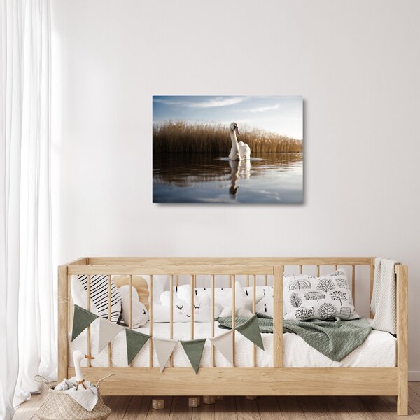 Staklena slika labuda (70x50 cm)