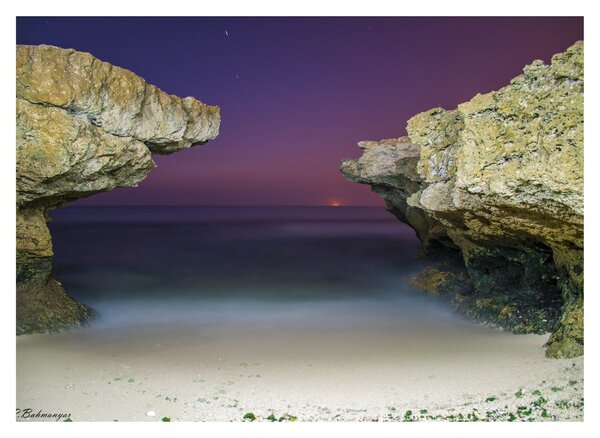 Staklena slika - morska litica (70x50 cm)