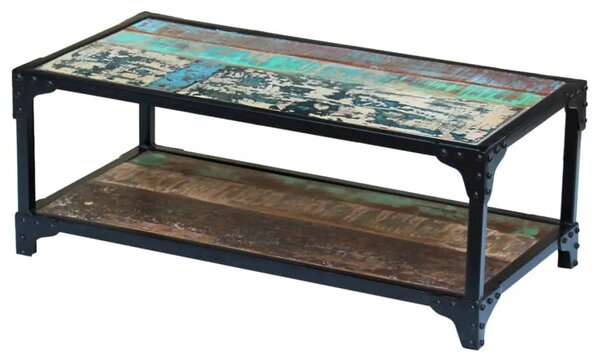 Stolić za kavu od masivnog obnovljenog drva - 90 x 45 x 35 cm 1 masivno obnovljeno drvo 90 x 45 x 35 cm