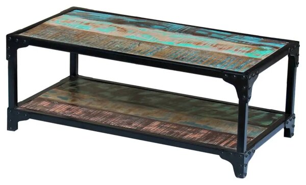 Stolić za kavu od masivnog obnovljenog drva - 90 x 45 x 35 cm 1 masivno obnovljeno drvo 90 x 45 x 35 cm