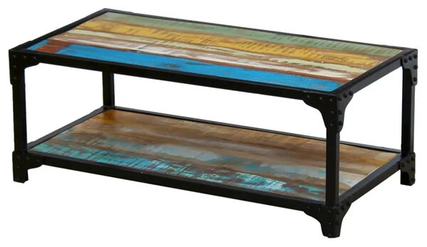 Stolić za kavu od masivnog obnovljenog drva - 90 x 45 x 35 cm 1 masivno obnovljeno drvo 90 x 45 x 35 cm