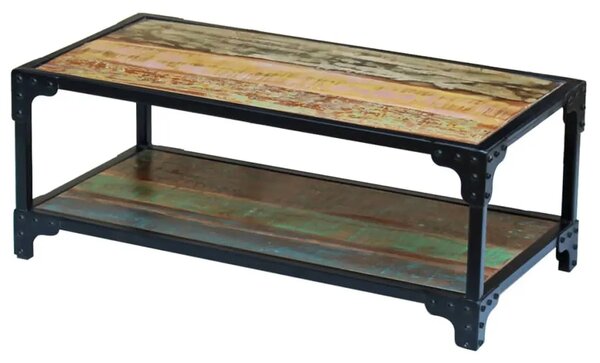Stolić za kavu od masivnog obnovljenog drva - 90 x 45 x 35 cm 1 masivno obnovljeno drvo 90 x 45 x 35 cm