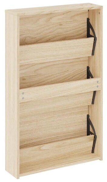 Ormarić za cipele 3 razine s ogledalom hrast 63 x 17 x 102 5 cm - Boja hrasta 1 102.5 cm 1