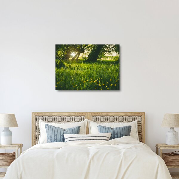 Staklena slika prirode - livada (70x50 cm)