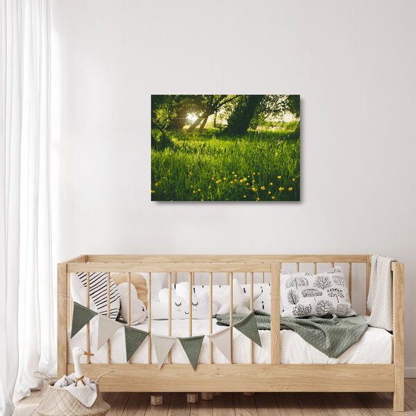 Staklena slika prirode - livada (70x50 cm)