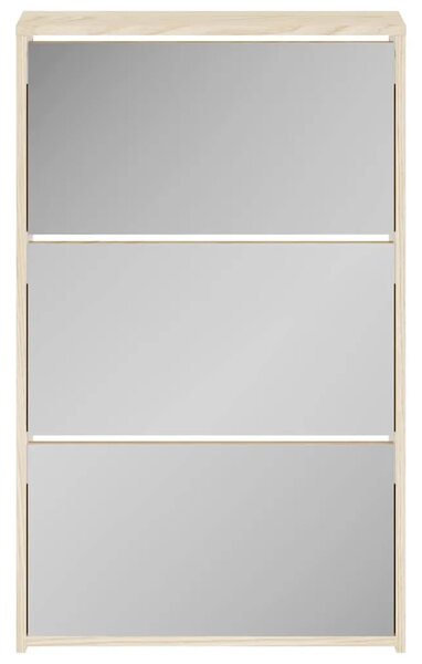 Ormarić za cipele 3 razine s ogledalom hrast 63 x 17 x 102 5 cm - Boja hrasta 1 102.5 cm 1