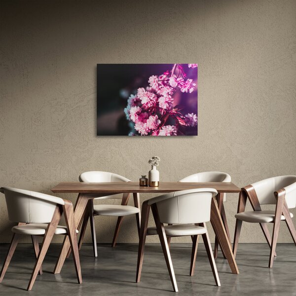Staklena slika cvijetova na stablu (70x50 cm)