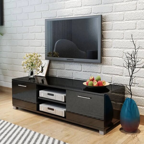 TV ormarić visoki sjaj crni 120 x 40 5 x 35 cm - visoko sjajno crna 1 120 cm Visoko sjajno crna