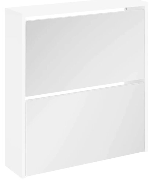 Ormarić za cipele 2 razine s ogledalom bijeli 63 x 17 x 67 cm - Bijela 1 67 cm 1