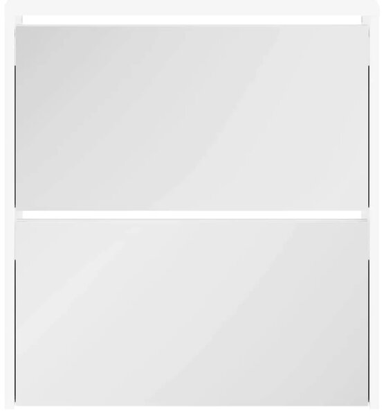 Ormarić za cipele 2 razine s ogledalom bijeli 63 x 17 x 67 cm - Bijela 1 67 cm 1