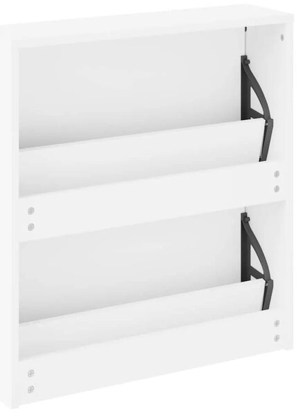 Ormarić za cipele 2 razine s ogledalom bijeli 63 x 17 x 67 cm - Bijela 1 67 cm 1