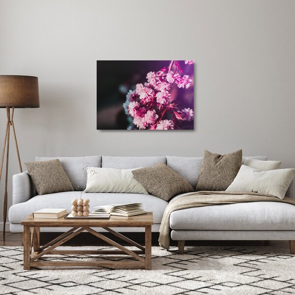 Staklena slika cvijetova na stablu (70x50 cm)