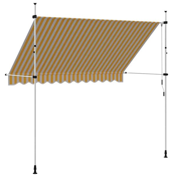 Tenda na ručno uvlačenje 300 cm narančasto-bijela prugasta - Narančasta i bijela 1 bijeli okvir 300 cm