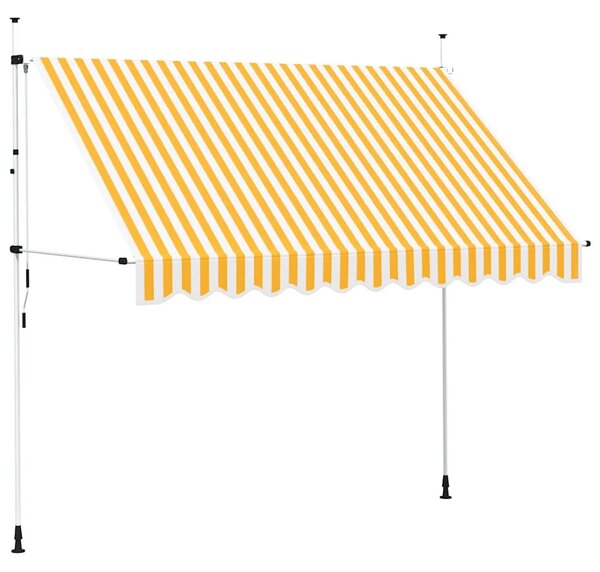 Tenda na ručno uvlačenje 300 cm narančasto-bijela prugasta - Narančasta i bijela 1 bijeli okvir 300 cm