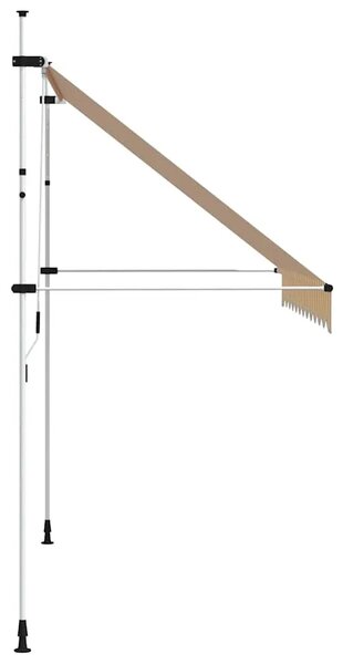 Tenda na ručno uvlačenje 300 cm narančasto-bijela prugasta - Narančasta i bijela 1 bijeli okvir 300 cm