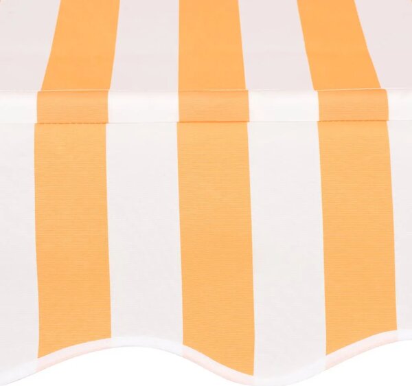 Tenda na ručno uvlačenje 250 cm narančasto-bijela prugasta - Narančasta i bijela 1 bijeli okvir 250 cm