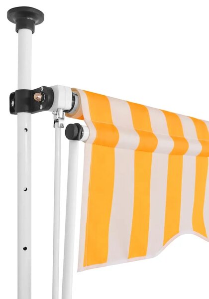 Tenda na ručno uvlačenje 250 cm narančasto-bijela prugasta - Narančasta i bijela 1 bijeli okvir 250 cm